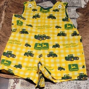 John Deere Green and Yellow Tractor Romper